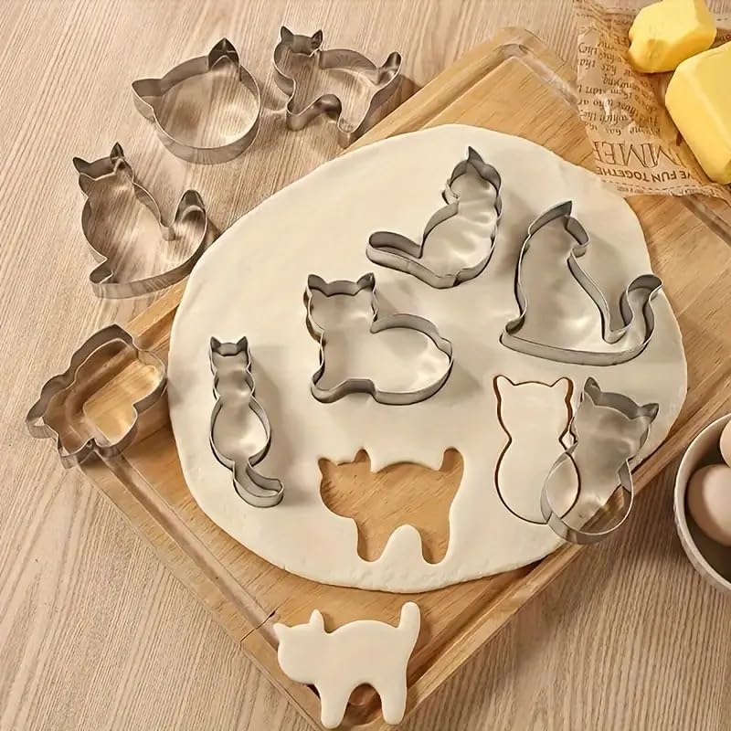 Adorable Cat-Themed Cookie Cutters Set
