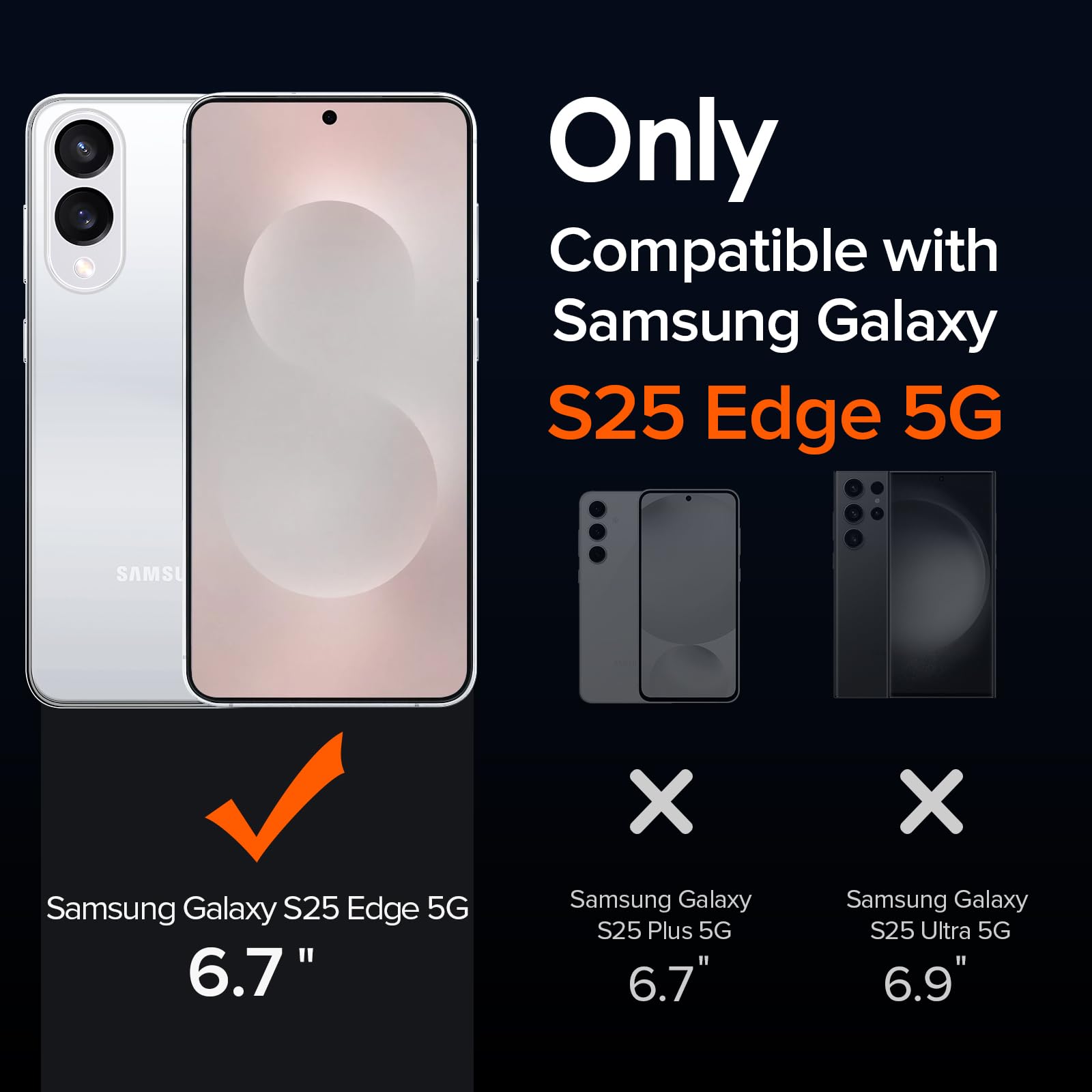 iVoler Chiaro Cover Magnetica per Samsung Galaxy S25 Edge 5G (Non per Samsung S25), Compatibile con MagSafe, [Antiurto di Grado Militare] Custodia Trasparente Sottile Antigraffio Rigida PC Case