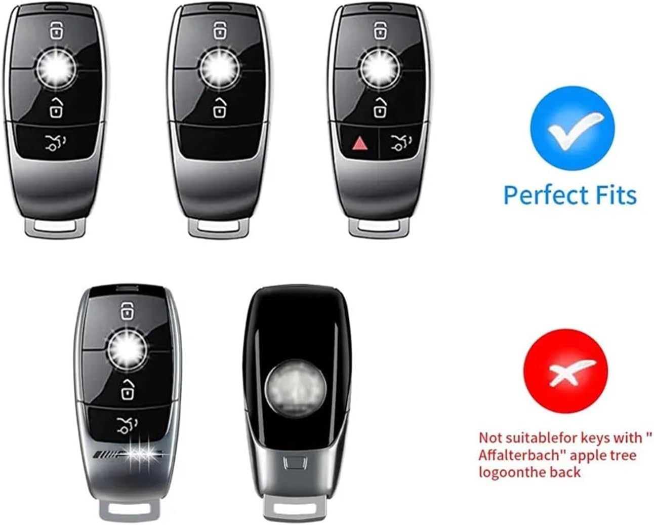Carbon Fiber Key Fob Cover Protector Compatible with Mercedes Benz A B C E S CLA CLK CLS GLA GLC GLE GLK SLK AMG Series Keyless Accessories