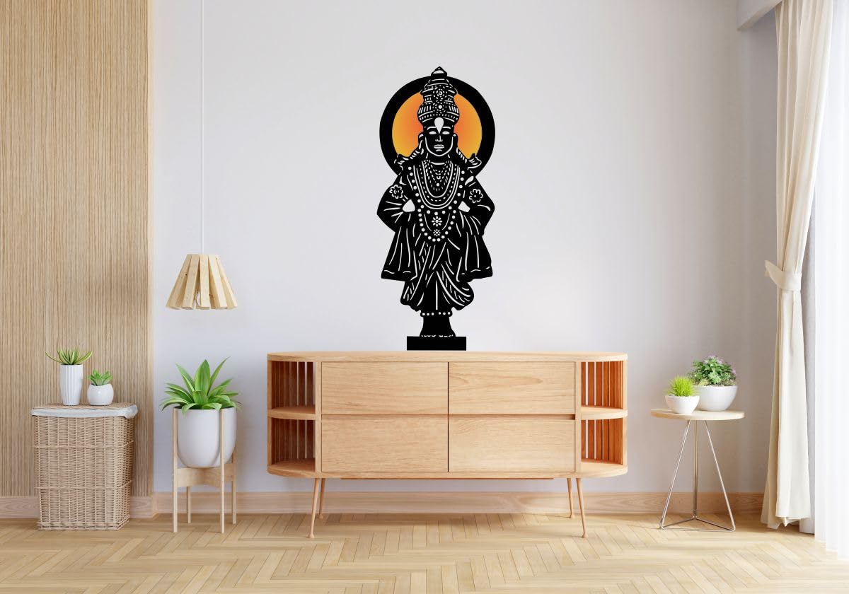 Lord Vitthal (Vithoba) Wall Sticker | Panduranga Devotional Wall Art | Spiritual PVC Vinyl Wallpaper for Kid's Room,Kitchen Pooja Room, Living Room, Temple & Home Decor 31 X 61 cm-image-20