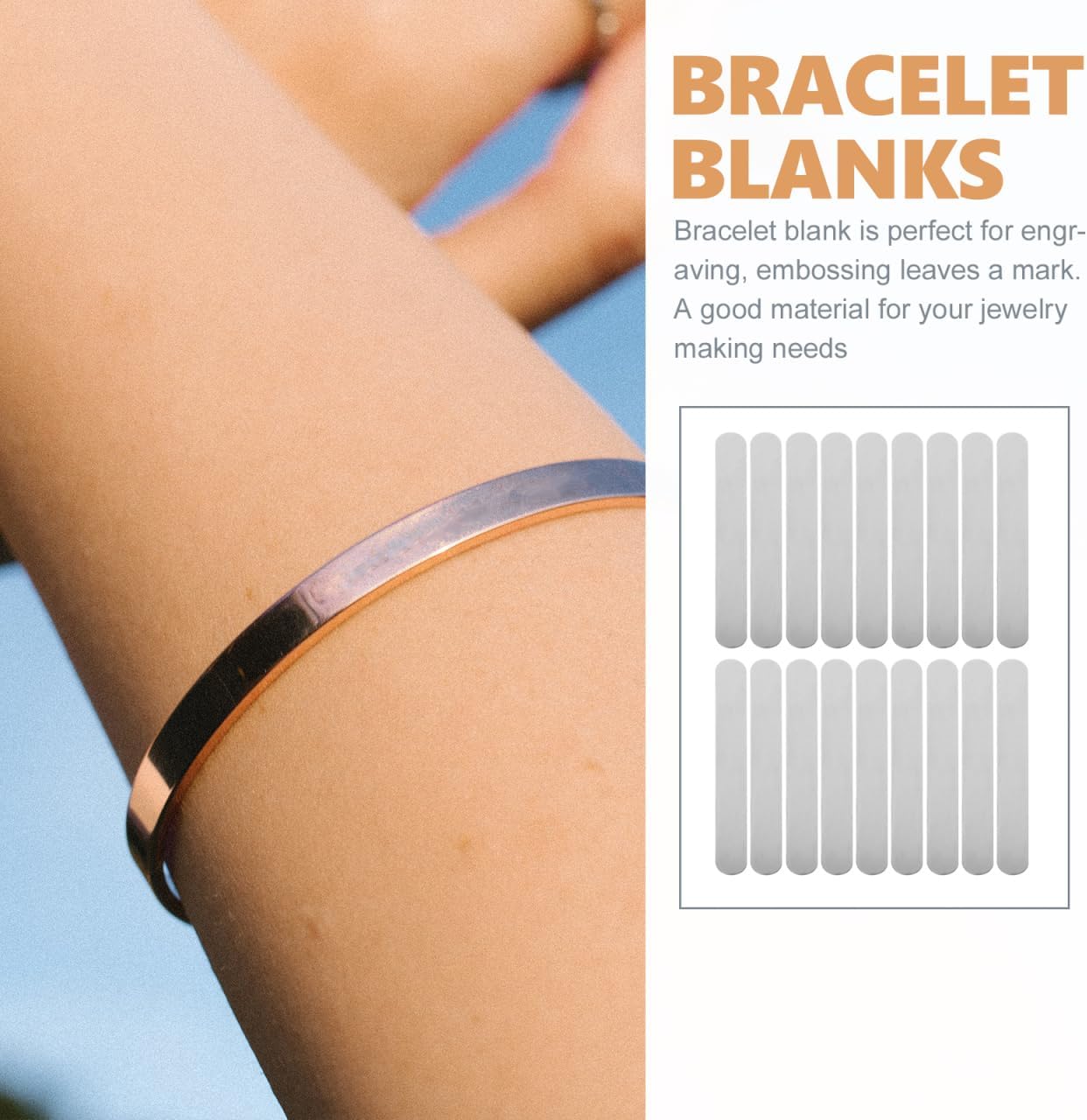 Homoyoyo Stainless Steel Bracelet Inner Core 18pcs Set for Cuff Blank Jewelry Making