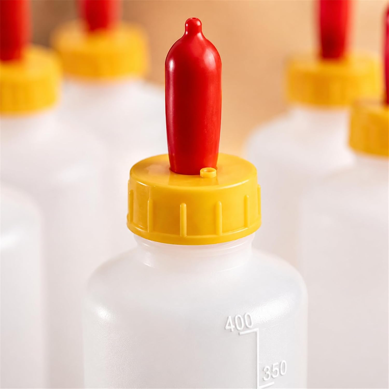 Okllen 10 Sets 400ml Lamb Feeding Bottle with 20 Nipples, Plastic Goat Milk Feeder for Goats, Lambs, Small Animal Pet Drink Bottle, Reusable Silicone Nipple for Farm Livestock Feeding image 4