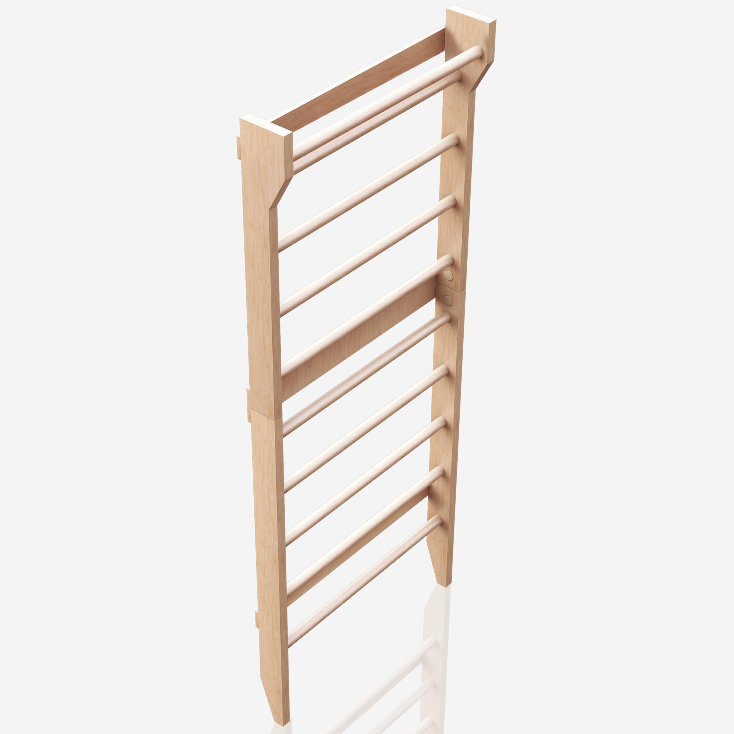 Physionics® Échelle Suédoise - pour Adultes et Enfants, Peu Encombrante, en Bois Durable, Charge Max 100 kg - Espalier Gym, Barres de Stalles, Fitness, Sport, Maison