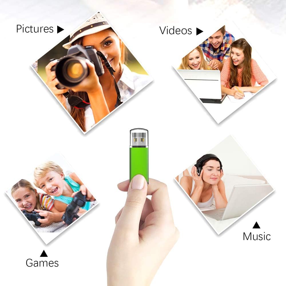 Lowest Price Aiibe 5 Pack 64GB Flash Drive USB Flash Drive 64 GB USB 2.0 Thumb Drive USB Drives 64GB (5 Mixed Colors: Silver Red Blue Green Purple)