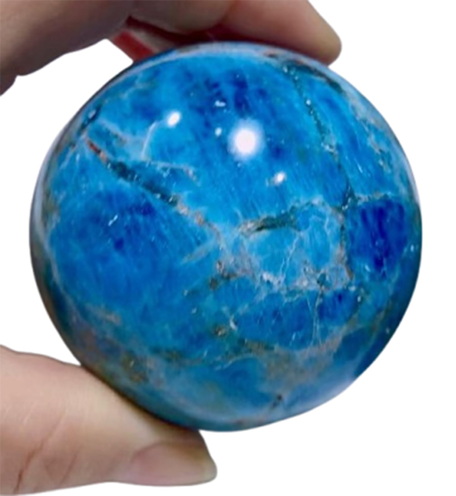 DPURPIWADY Apatite Quartz Ball Sphere Gemstone Ornament Crystal Stone Sculpture for Divination Wiccan Witchcraft Feng Shui Decor,50~60mm