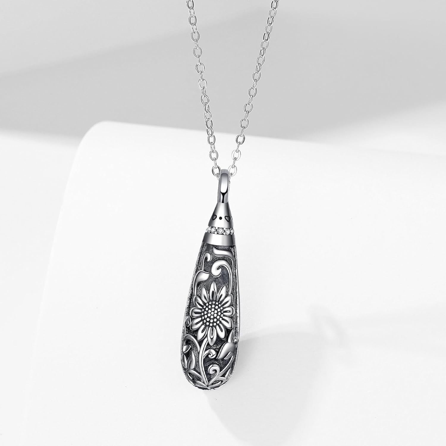 Tree of Life Flower Celtic Cremation Ashes Urn Pendant Necklace for Women Sterling Silver US1 - Image 3