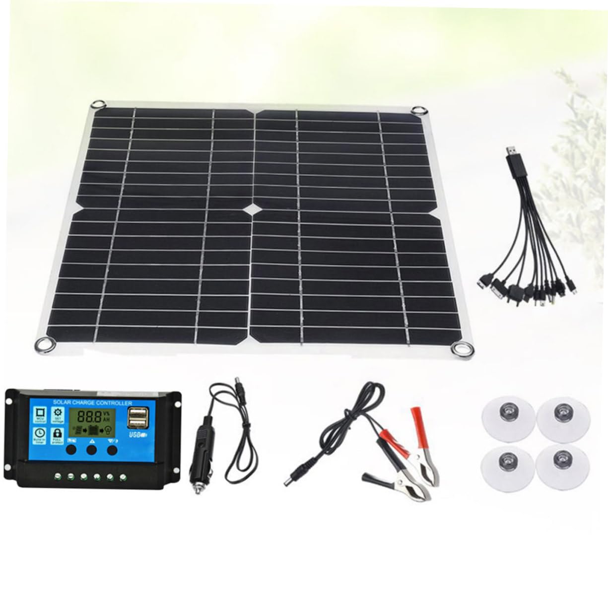 Toddmomy Paneles Solares Con Controlador Cargador Solar Exterior Batería Placa Solar Panel De Carga Monocristalino Eva Pet