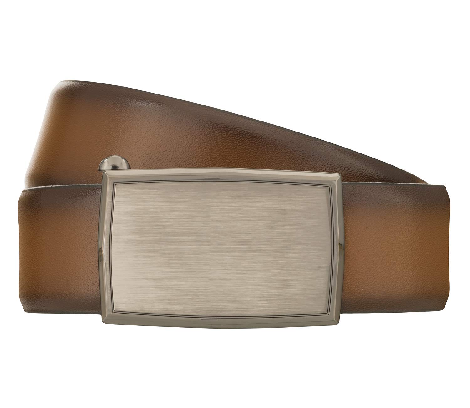 LLOYD Herren Gürtel bombiert Ledergürtel mit Automatikschließe 35mm cognac Herrengürtel