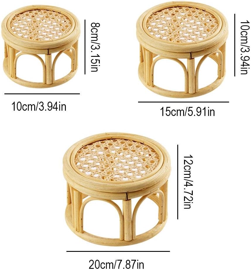 Generic Rattan Round Riser Plant Stand - Rattan Material - Indoor/Outdoor - Modern Style