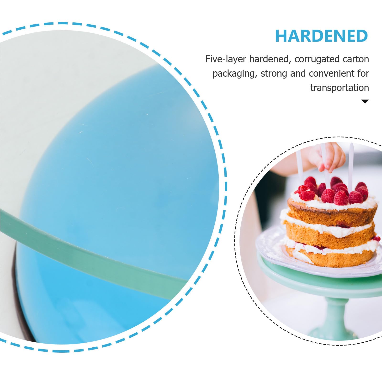 Mesa Giratoria para Tartas Plato de Vidrio Templado Azul, Doble Rodamiento y Estructura Firme, Soporte Antideslizante para Decoración y Repostería en Casa