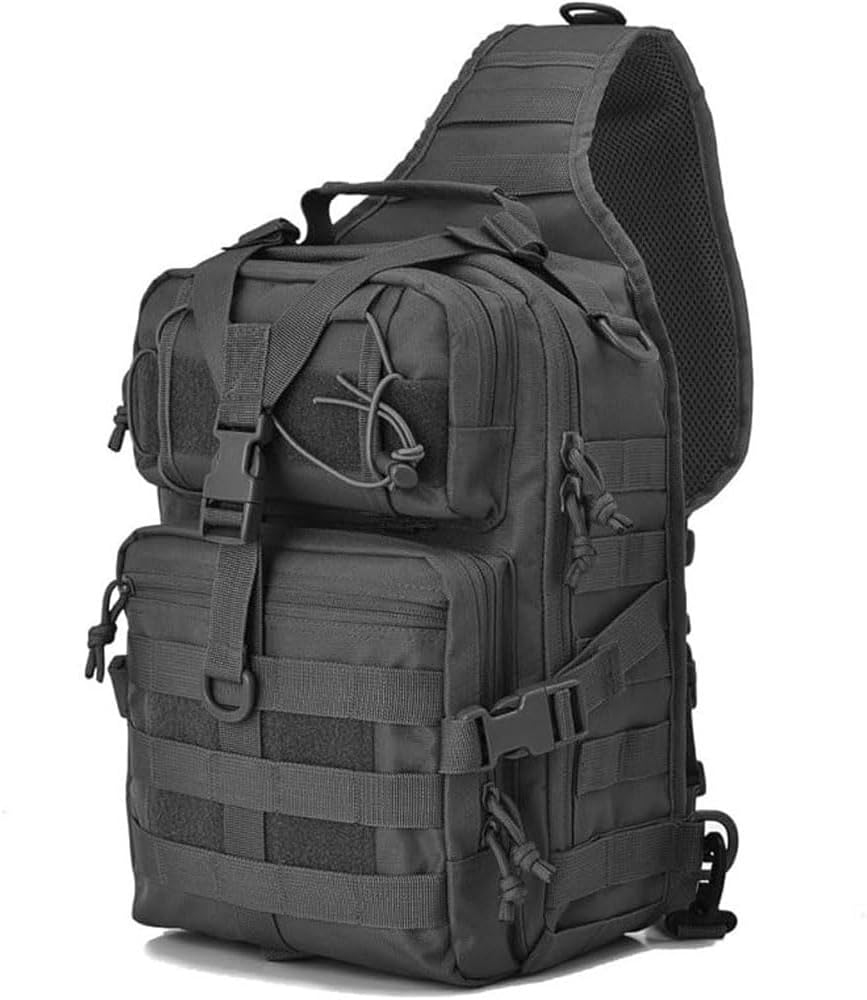 REEBOW GEAR Tactical Sling Pack for Men Military Single Shoulder Backpack Outdoor EDC Range Bag (Style 01-Tan)
