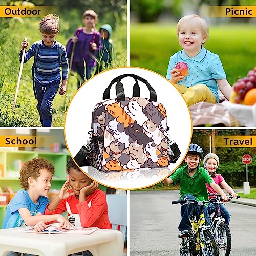 Ivenhlys Cat Lunch Bag, Cat Insulated Lunch Box With Removable Adjustable Shoulder Strap And Side Pocket Lunch Tote, Cooler Meal Bag For Women Men Kids Cat Lover Ideal Gift…… #TOP5