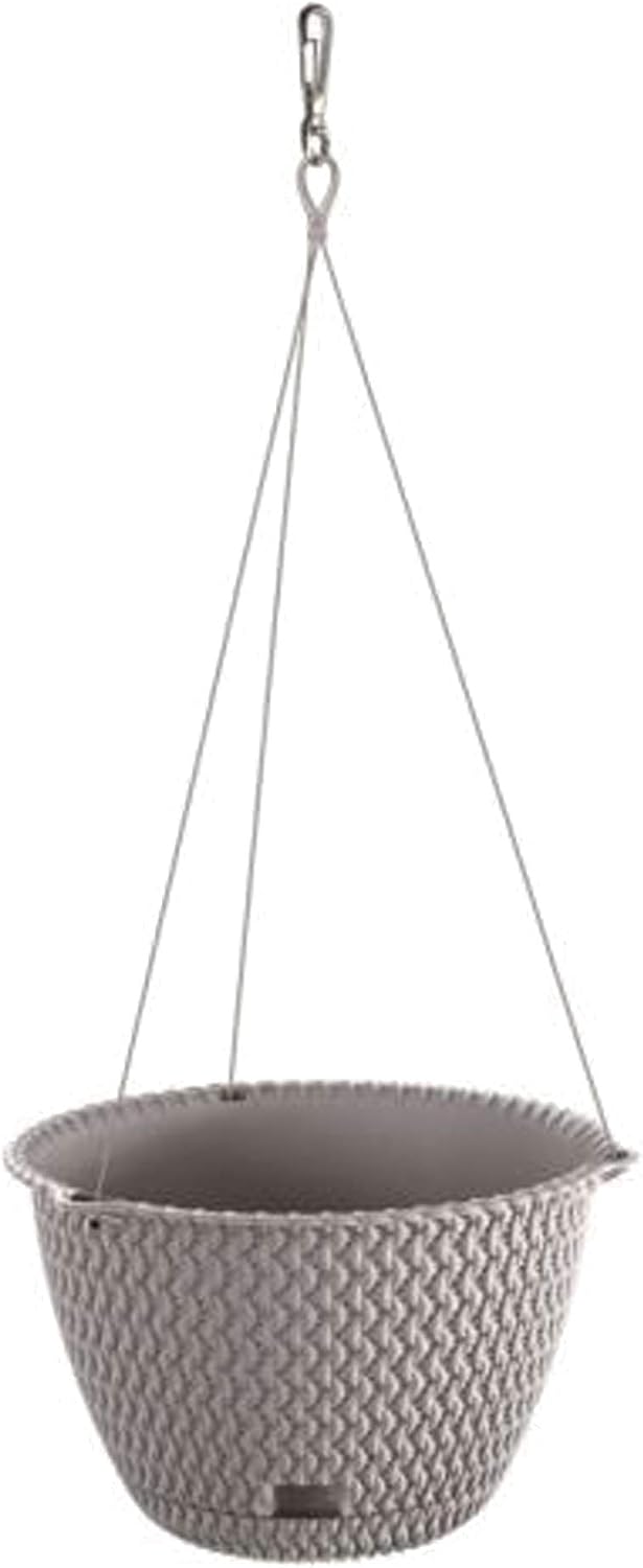 Prosperplast Round Hanging Planter 4.8L Splofy Round W Plastic in Grey, Ø27 x 16.5 cm