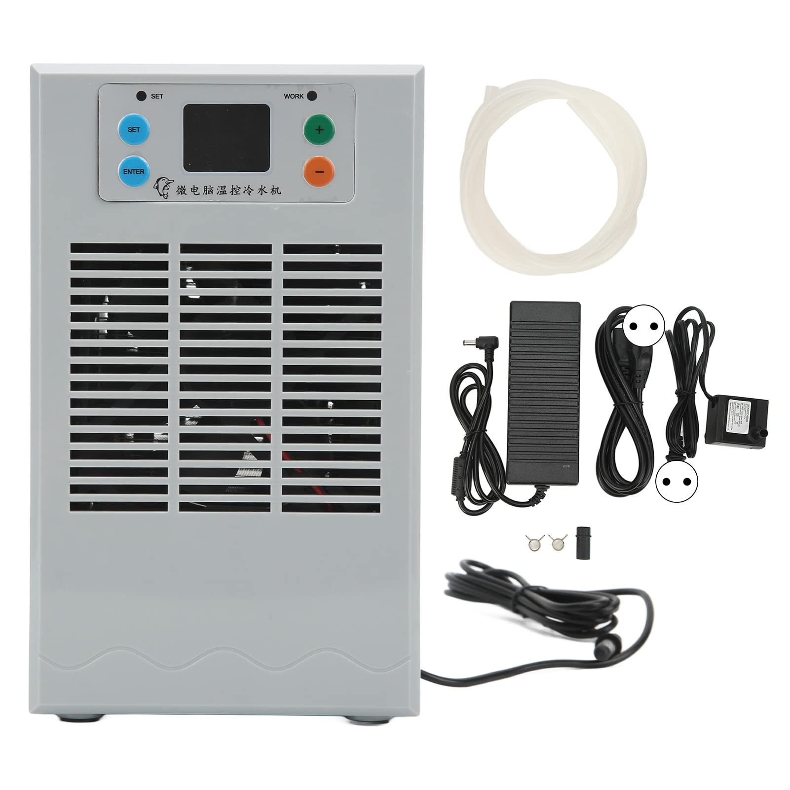 Qcwwy Aquarium Chiller Smart Electric Water Water Chiller ABS Assicatore di Riscaldamento di Raffreddamento 20L 70W (Spina Europea Pompa Spina UE 220V)