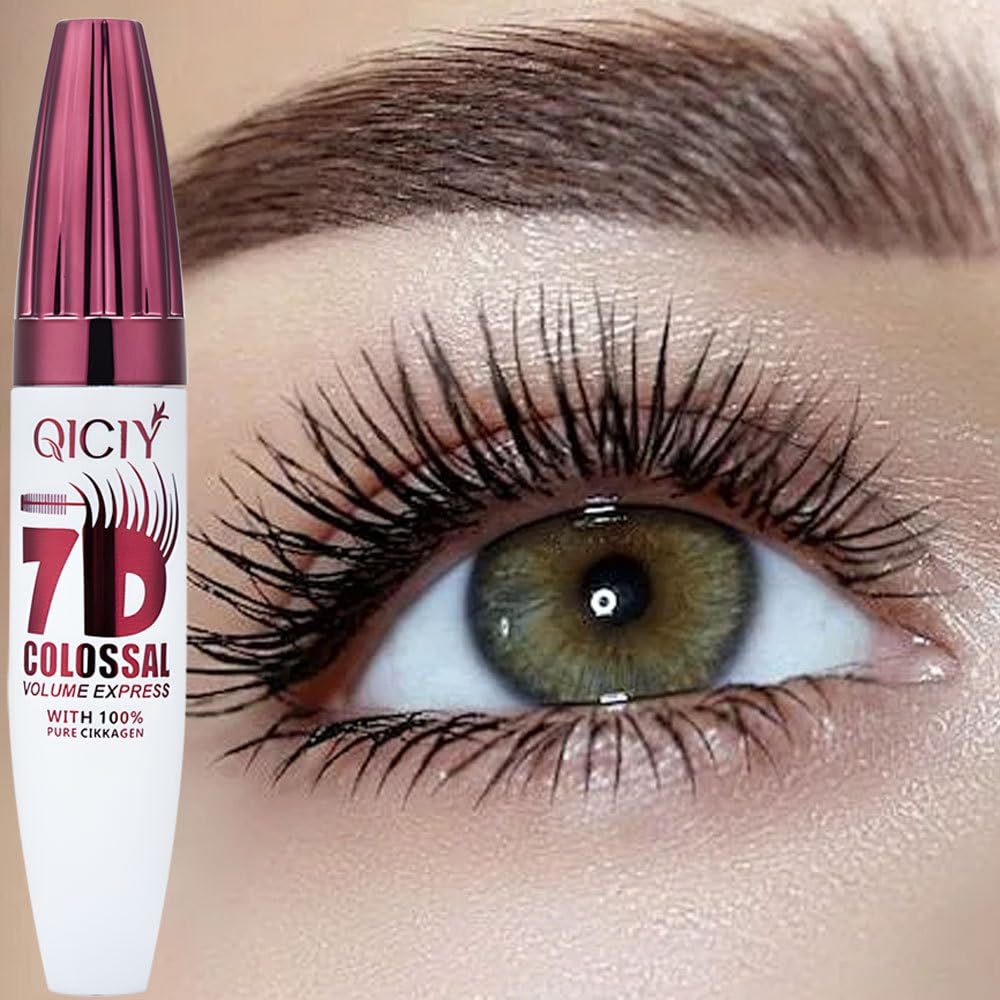 2 Packs Qiciy 7d Colossal Mascara, 0.35 oz, Black Long-Lasting & Buildable Volume, Natural Length, Exquisitely Full Lashes, Smudge-Proof, Thickening Eye Makeup for Defined Curl (1Pcs) - 4