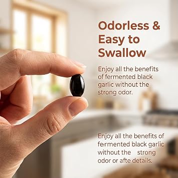 estella Fermented Black Garlic Extract, 90-Day Matured with S-Allyl Cysteine, Odorless Garlic Supplement for Daily Digestive Balance, Vegetarian, All-Natural, Non-GMO, 300 Softgels(1pcs)