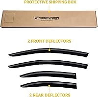 Vista 305 de Visera de ventana para Chevy Silverado 1500/GMC Sierra 1500/Avalanche/Suburban Crew Cab 2007-2013, protectores de lluvia, deflector de ventilación