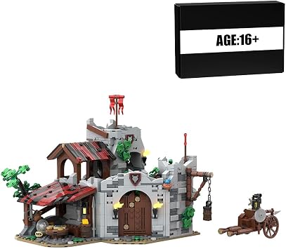 Medieval House Building Set, 1605PCS MOC Modular Medieval Wolfpack Den Castle Architecture Building-Bricks Set, House Collectible Display Model for Adults and Teen, MOC-193205