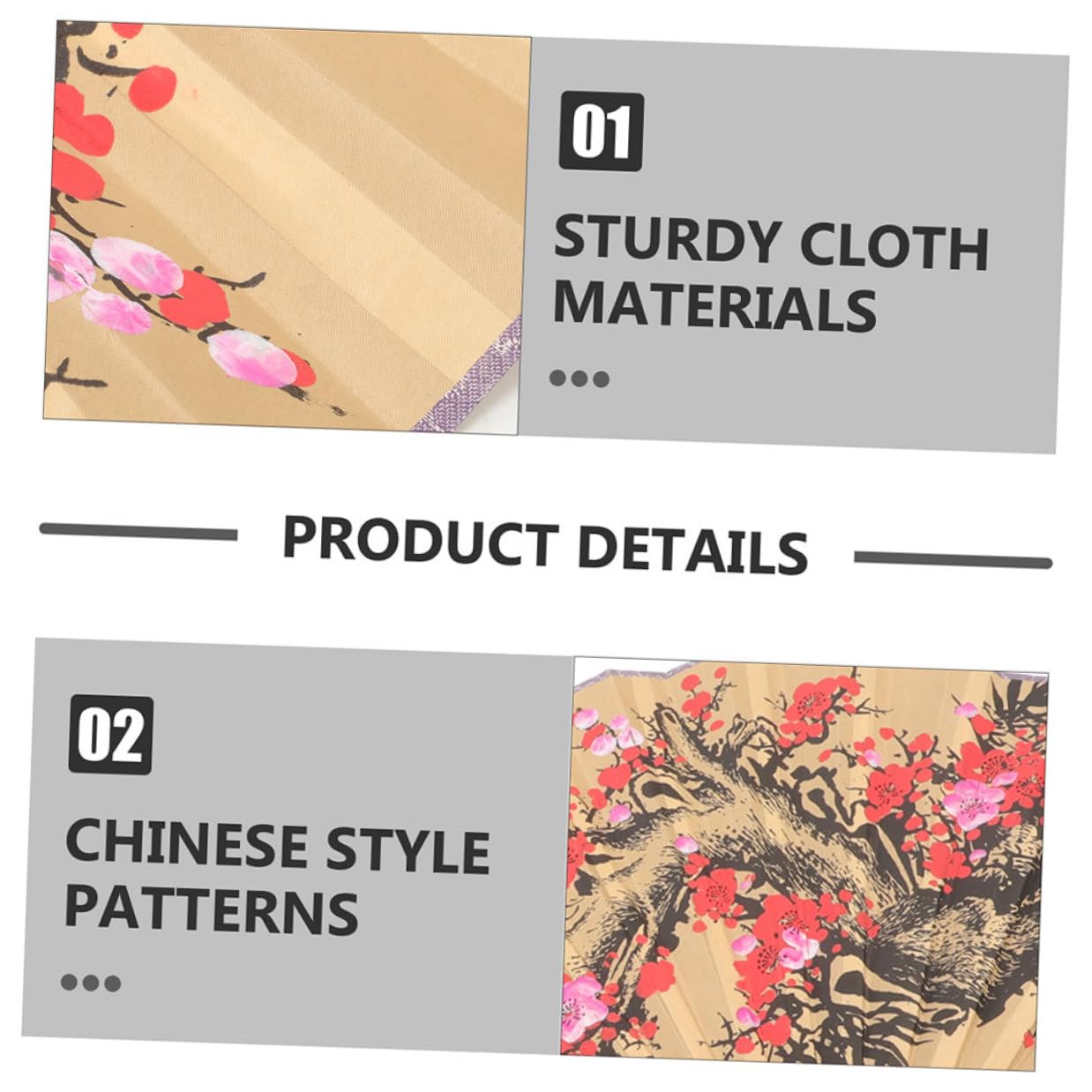 2 Stück Großer Papierfächer im Chinesischen Stil mit Blumenmuster Traditionelle Wanddekoration aus Papier und Holz für Feierlichkeiten und Hochzeitsatmosphäre