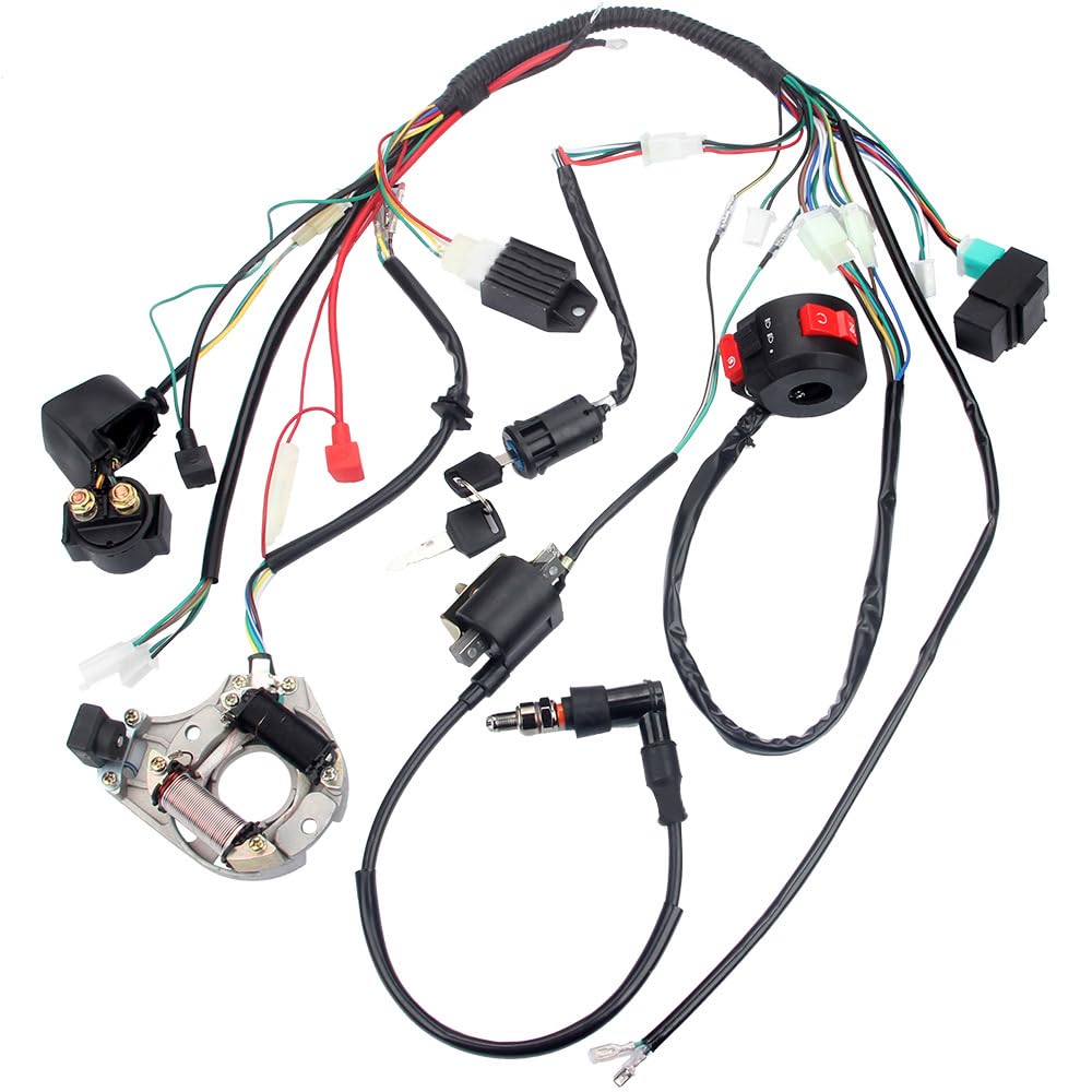 MASO - Assemblaggio di cablaggio elettrico, set di fili CDI per Dirt Bike cinese ATV QUAD 50/70/90/110CC 125, kit di cablaggio della bobina di accensione CDI