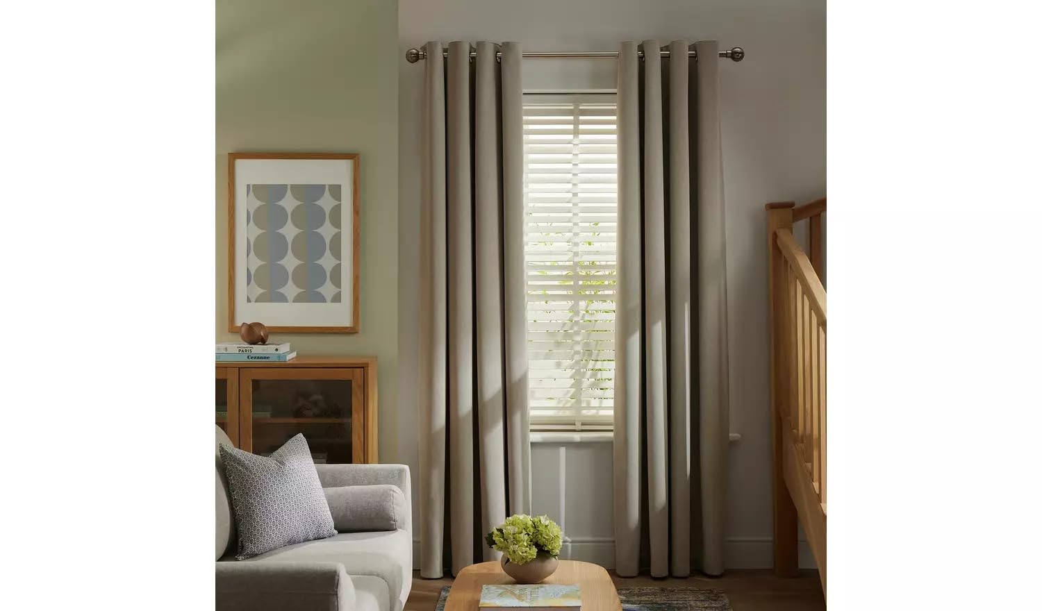 SEGOY Textured Blackout Eyelet Curtains -Neutral-117x137cm