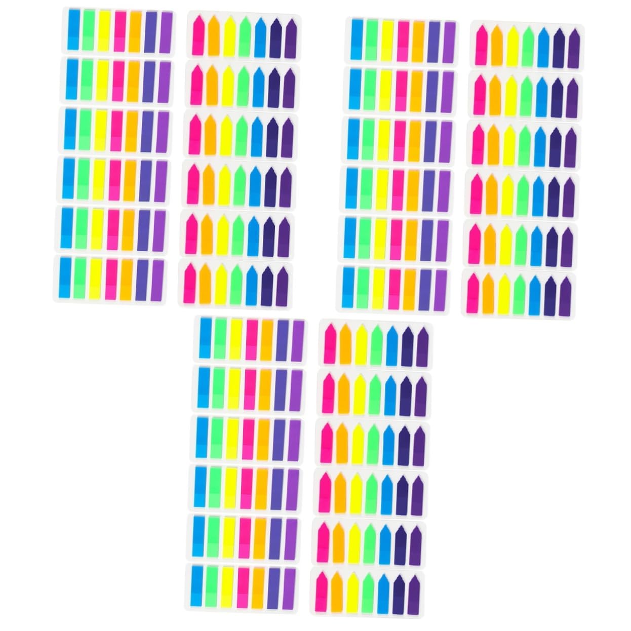 NUOBESTY 36sätze Farbige Sticky Tabs Wasserdichte Index-tabs Für Bücher Notizen Und Dokumente Selbstklebende Markierungsstreifen Für Schule Und Büro Pet-material Stripes Arrow