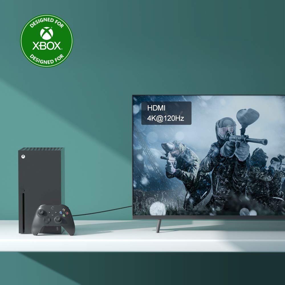 Onе-Dау Sаlе: Uр tо 80% оƒƒ [Ultra High Speed HDMI Certified] Cable Matters Active 8K @60Hz Fiber Optic HDMI Cable 32.8 ft / 10m - Supporting 8K@60Hz 4K@120Hz HDR - Designed for Xbox, Compatible with PS5, Apple TV, PC