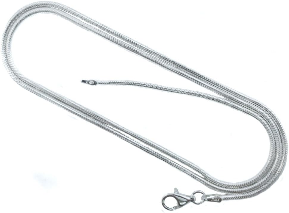 JOSCO 1.5mm スネークチェーン .925スターリングシルバー イタリアンネックレス 16,18,20,22,24,30イン