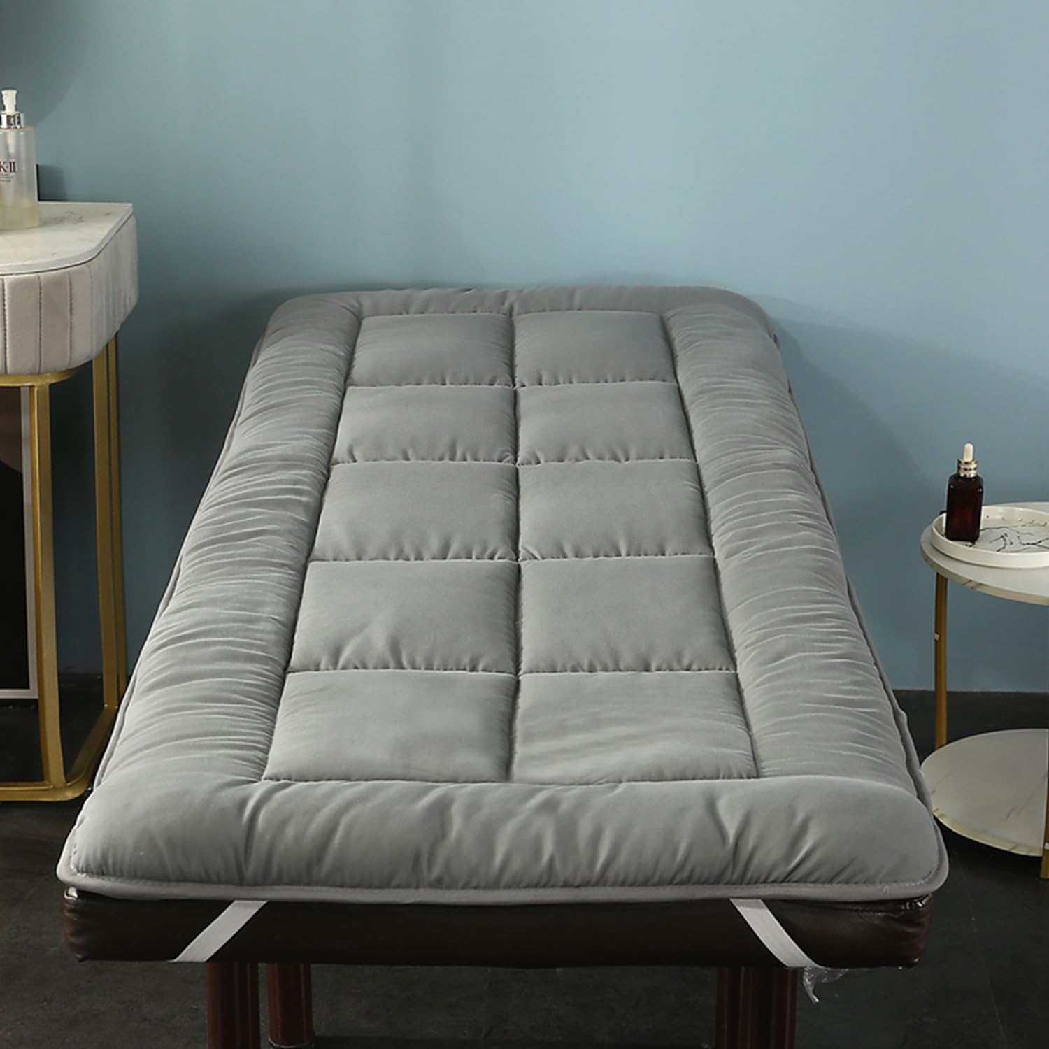 Purple,60 * 180cm,LDLCYCN Spa Massage Table Pad Without Face Hole Lash Bed Pad Cover with Non Slip Elastic Band Fluffy Beauty Salon Bed Pad for Tattoo Table Beauty Bed Square Head Washable