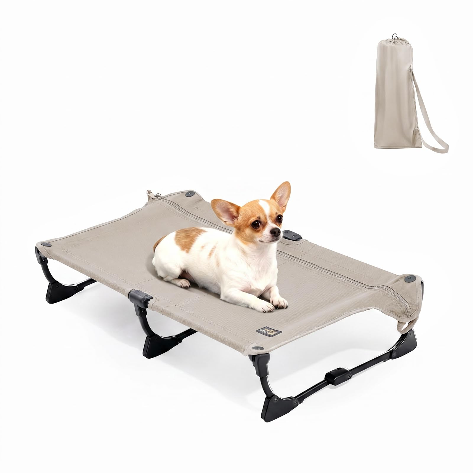 CANINE CANYON Verbessertes rutschfestes Gänseblümchenbett, mittelgroß, faltbar, erhöhtes Hundebett, tragbar, erhöht, für den Außenbereich, zusammenklappbar, für Camping/Zuhause, kaufest, wasserdicht