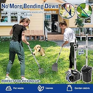   Pooper-Scooper-Large-Swivel-Bin-Rake-Spade-for-Small-Medium-Large-Dogs-Long-Handle-Poop-Scooper-Set-with-20-Pcs-Waste-Bags-Dog-Pooper-Scooper-to-Clean-Pet-Waste-on-Grass-Dirt-and-Gravel