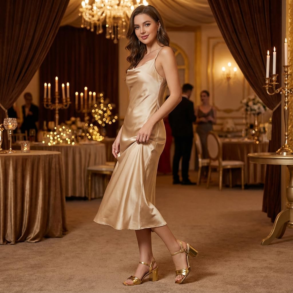 Heels for Women Square Open Toe Comfort Block Short Heel Ankle Strap for Prom Wedding Party Dress Sandals Shoes 2.68 Inch - Image 7