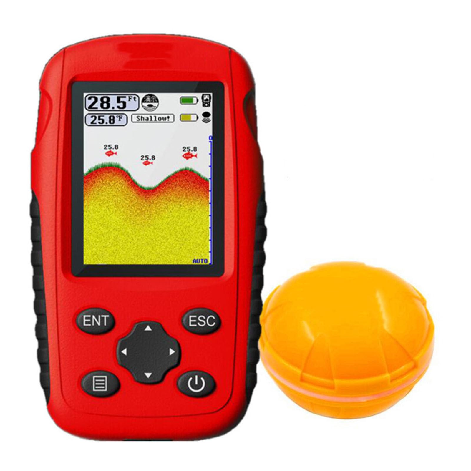 Sondeur de poisson portable sans fil pour pêche en lac avec écran couleur haute précision