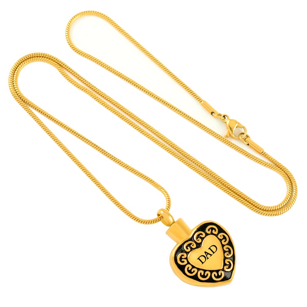 Collana Urna a Forma di Cuore per Ceneri in Acciaio Inossidabile, Ciondolo Comme