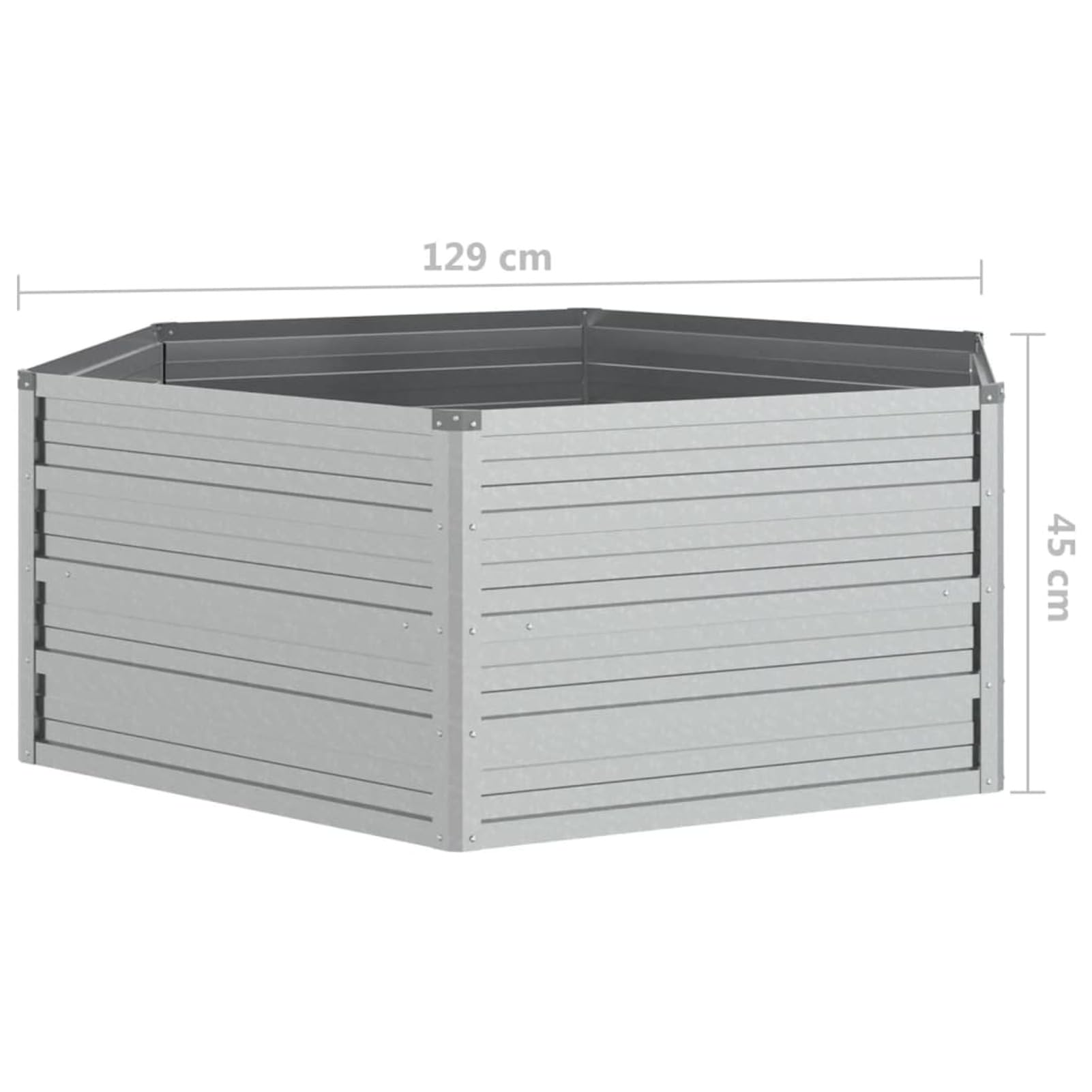 Arriate, Mesa De Cultivo, Huerto Domestico, Cultivo De Plantas Aromaticas, Arriate De Jardín, de Acero galvanizado Plateado 129x45 cm
