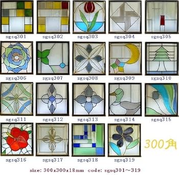 Amazon.co.jp: ステンドガラス窓ドア壁材料三層デザインパネル