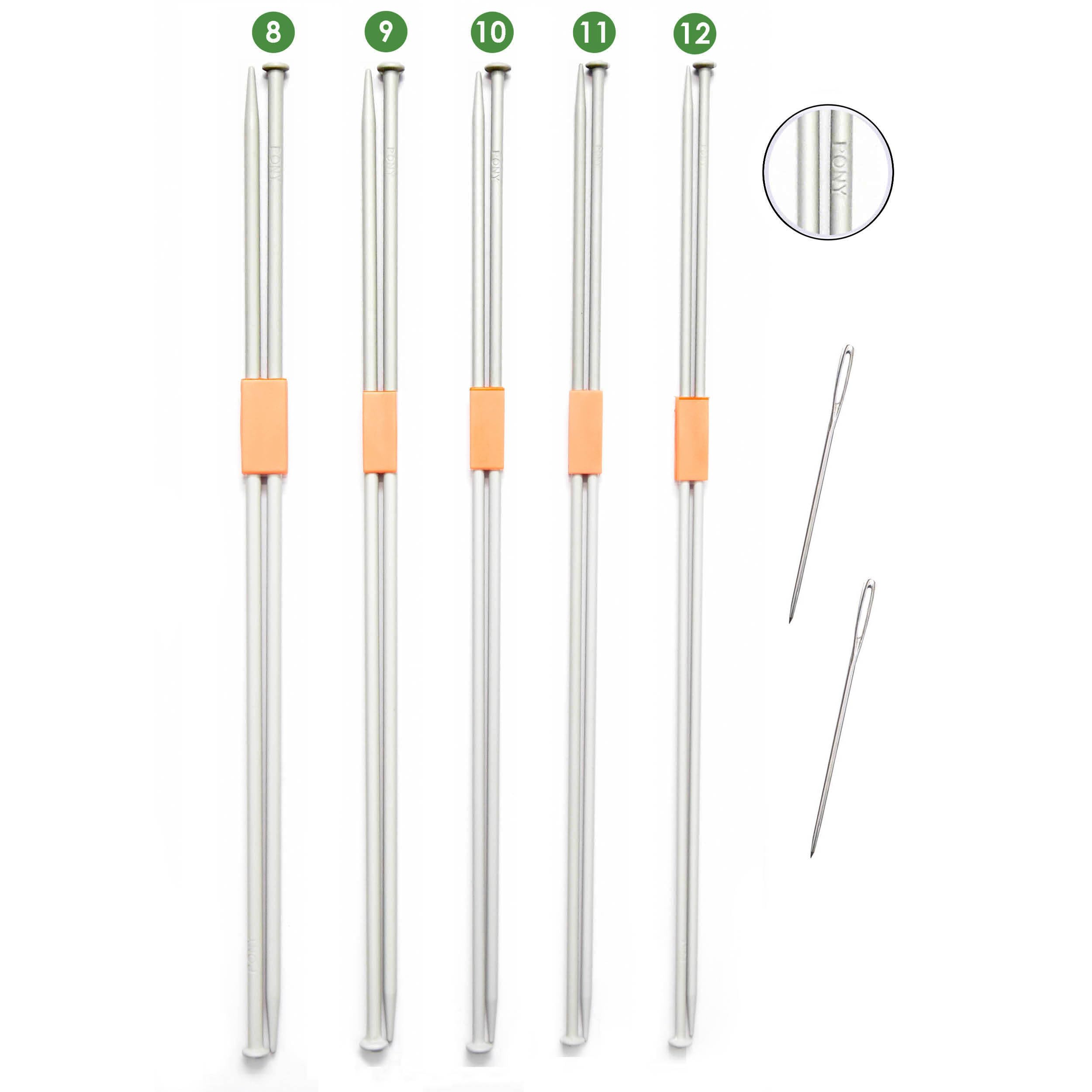 M.G Enterprise Pony Large Abs Plastic Single Pointed Knitting Needles for Bulky Jumbo Yarn- 35 Cm Long Number 8,9,10,11,12-image-15