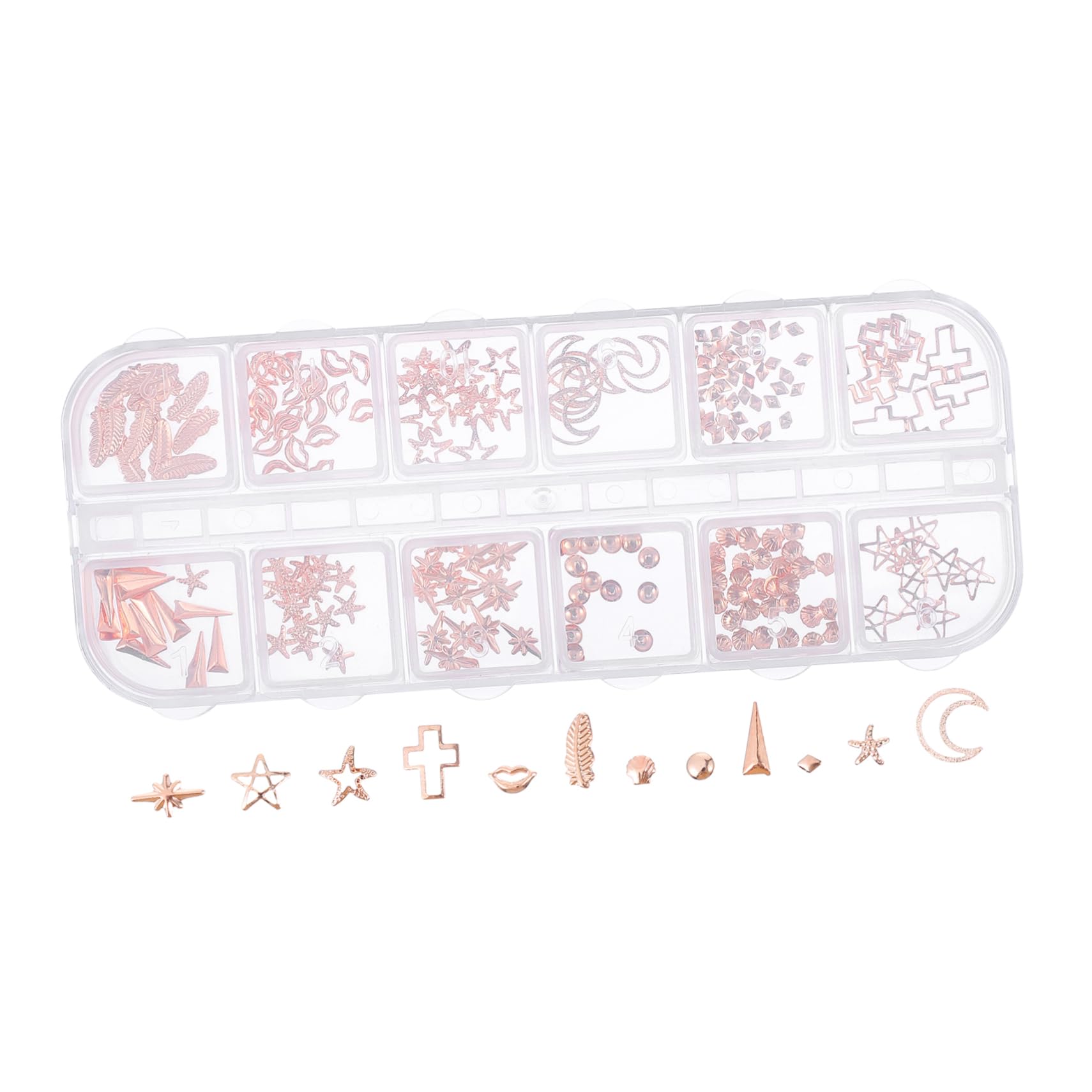 minkissy Nail Art Jewelry Box 1 Box of Manicure Studs Embellishment Safe Acrylic Materials for DIY