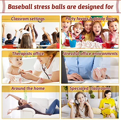 Lovestown 20Pcs Baseball Stress Balls, 2.5Inch Mini Foam Baseballs Mini Sports Squeeze Balls Soft Baseball Toys For School Carnival Reward Sports Theme Party #TOP3
