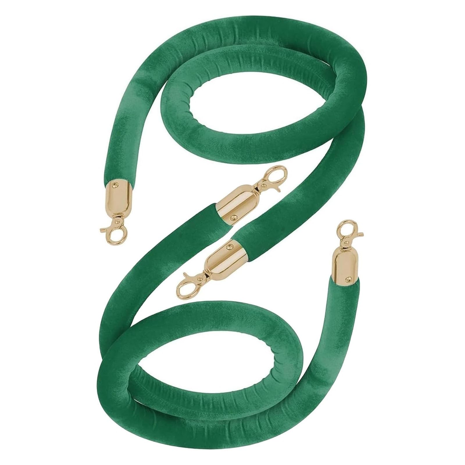 Ghkryd Green B Barrier Rope, Velvet Crowd Control Rope With Clasps, For Queue Divider(,13Ft/400Cm)