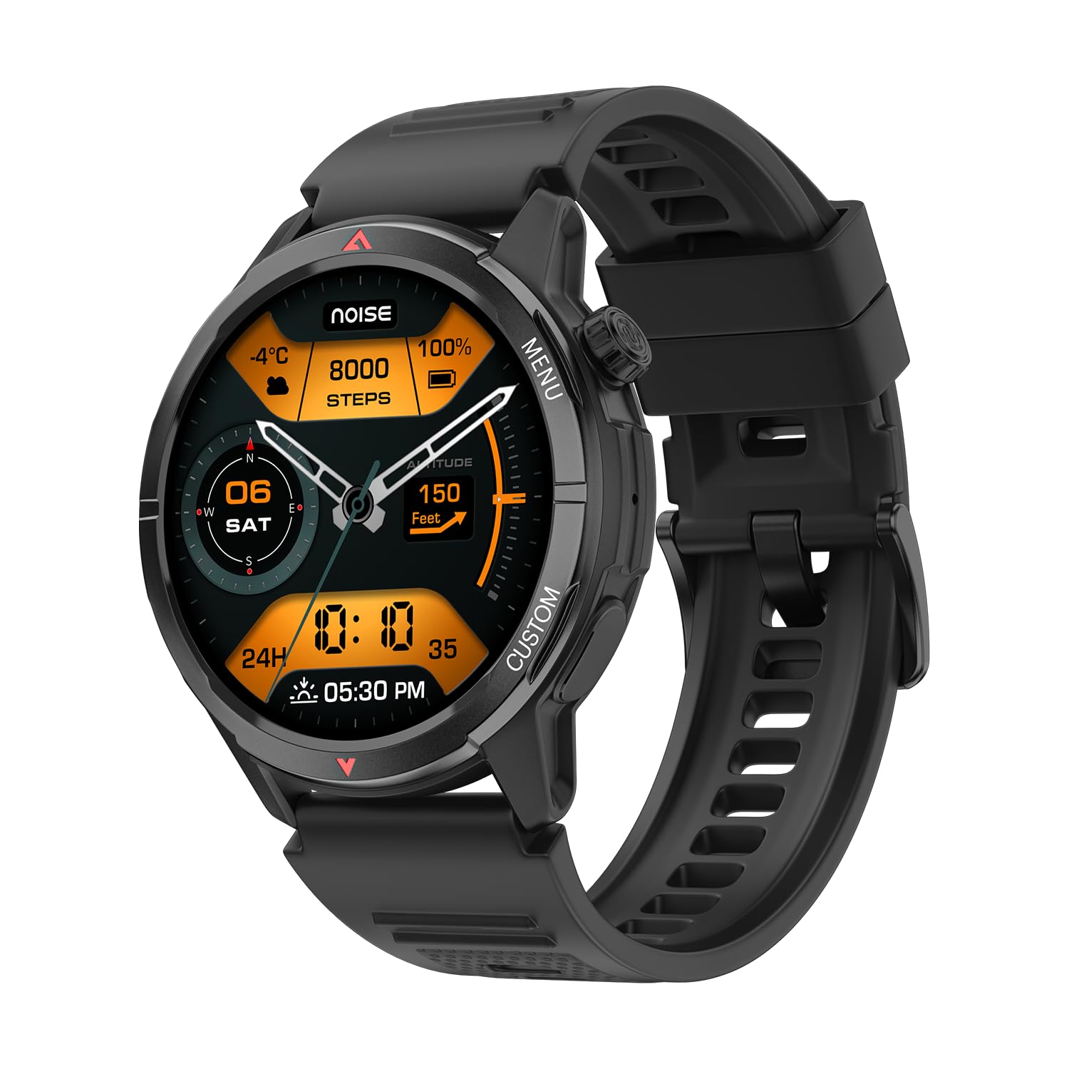 Noise Endeavour 2 Rugged Smart Watch – 1.46″ AMOLED Display, Built-in GPS, ABC Sensors, Up to 7-Day Battery, 5ATM Water Resistance, AI, Strava Integration, for iOS & Android (Jet Black)-image-4