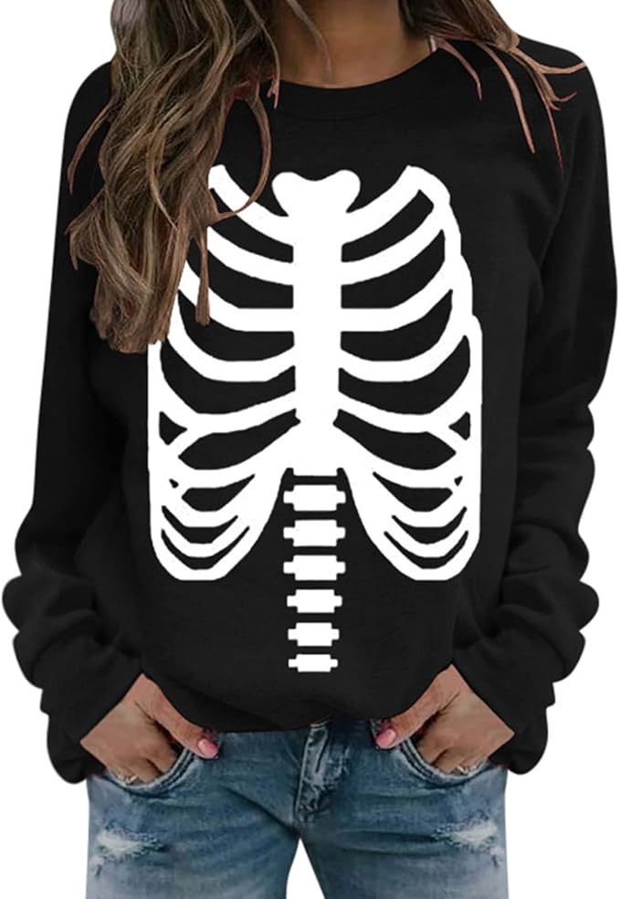 skeleton long sleeve shirt womens