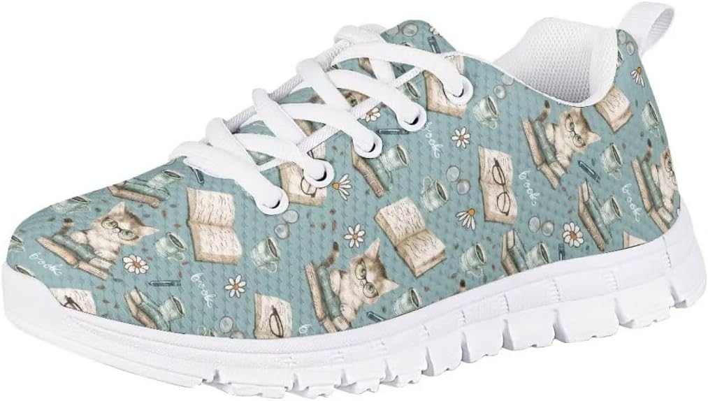 Pinupub Tennis Casual Sports Shoes for Boys Girls Breathable Soft Non Slip Lace Up Sneakers