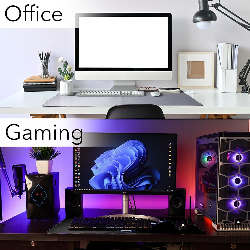 Superman Thin Blue Line Flag Shield Logo Large Gaming Mouse Pad Desk Mat with Stitched Edges, Non-Slip Base for Gamer, Home and Office, 31.5 x 15.7