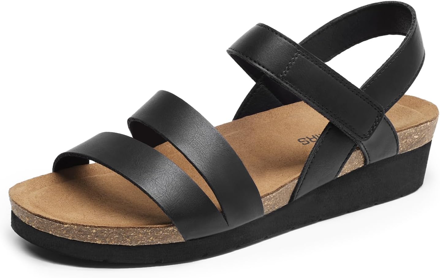 DREAM PAIRS Women's Low Heel Wedge Sandals, Round-Toe Comfortable Casual Flatform Dress Shoes with Arch Support