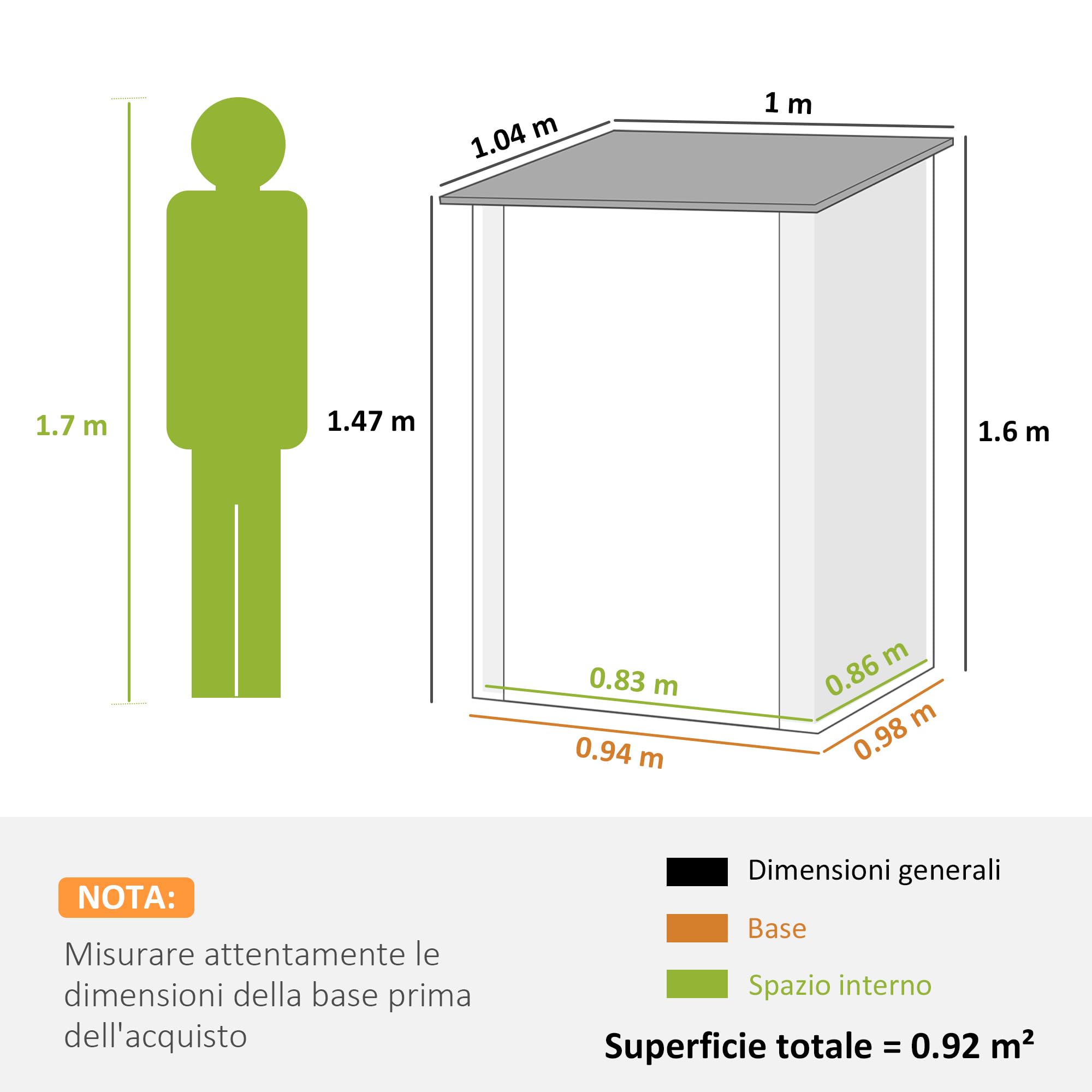 Outsunny Casetta da Giardino 0.92m² Acciaio Zincato 100x104x160 cm Marrone Chiaro Effetto Legno