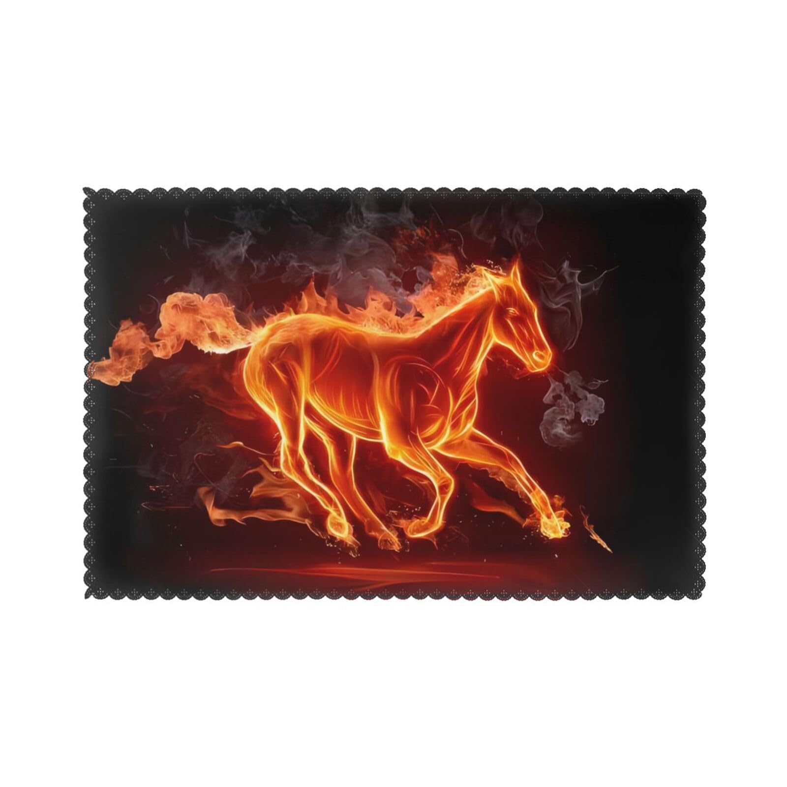 Fire Horse Printed table mat set (6 pieces) - Aesthetic upgrade for family gatherings and hotel banquets