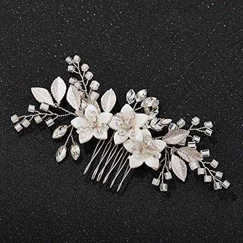 Sweetv Wedding Hair Comb Clip Bridal Crystal Wedding Hair Accessories For Brides And Bridesmaid, Silver #TOP3