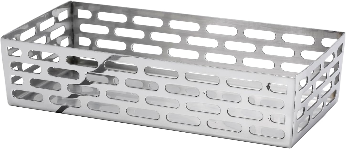 Service Ideas SM-76 Mod18 Bread Basket, Rectangle, 9"x5", Stainless Steel, Polished