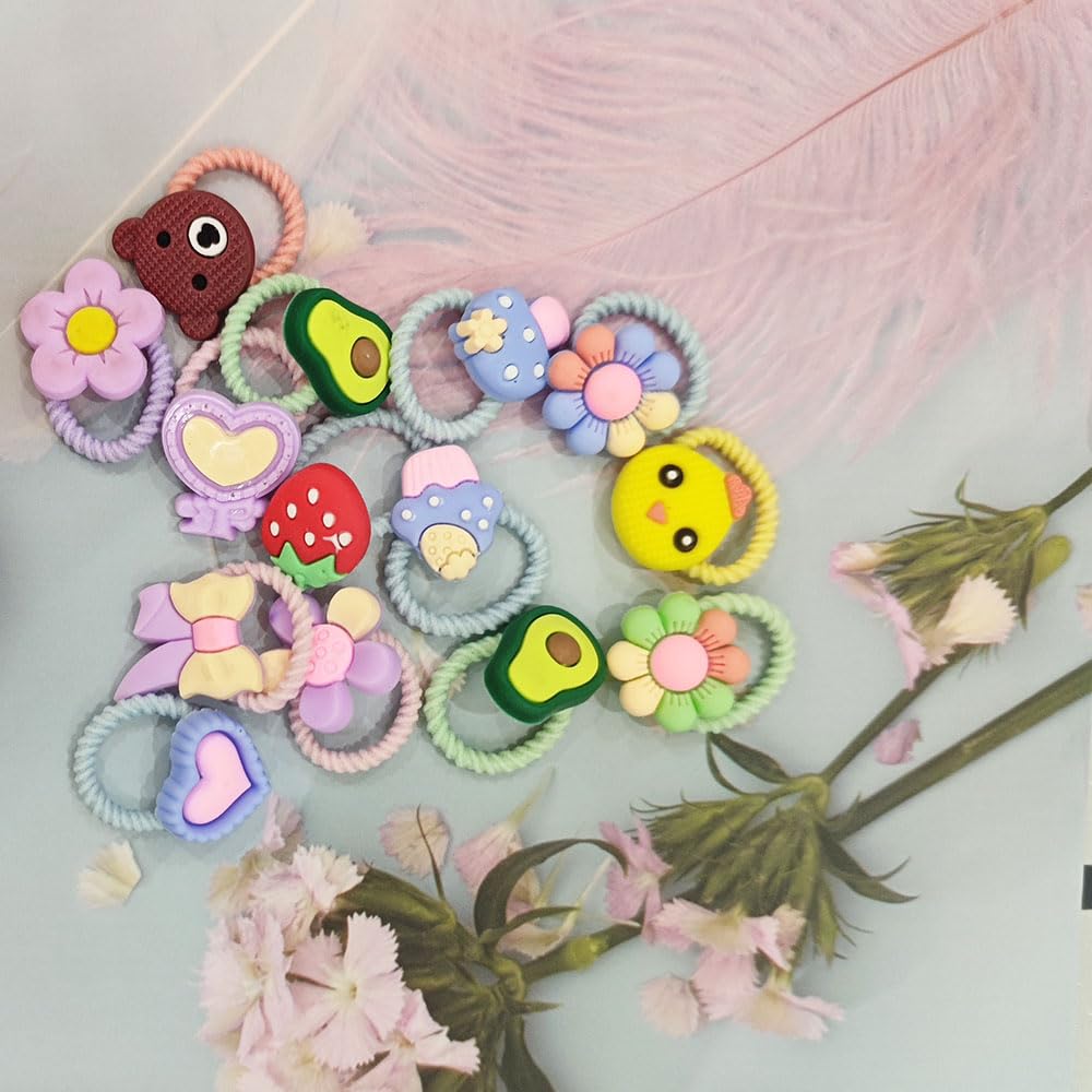 100pcs Toddler Mini Hair Bands, ZODKSNO 1 inch Mixed Styles Baby Hair Bows Ties Elastic Ponytail Holders for Toddlers Girls Kids - Image 4
